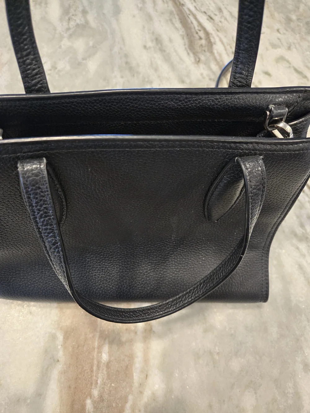Kate Spade Black Leather Tote with Detachable Strap